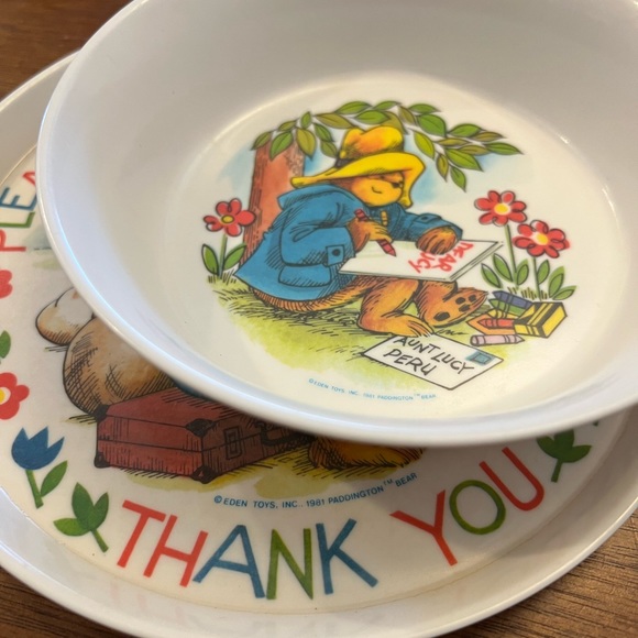 Paddington Bear Melamine Plate and Bowl from SiLite 1983 - Picture 1 of 5